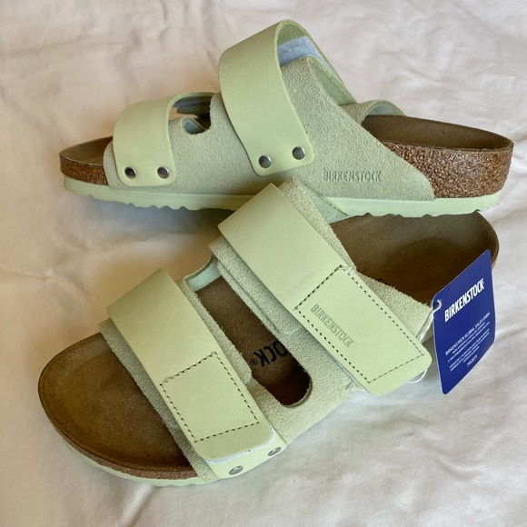 Birkenstock Uji Leather Sandal - Faded Lime - Size 39 (US 8) - Picture 4 of 8